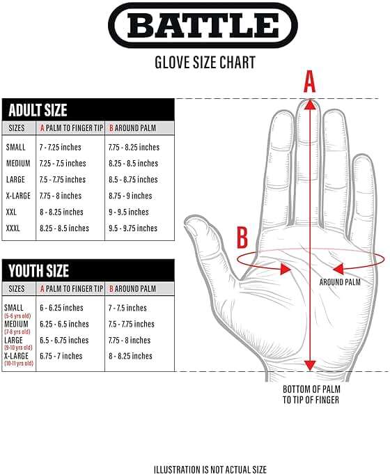 Battle Sports Ultra-Stick Wide Receiver Football Gloves - Adult & Youth Football Gloves - Image 2