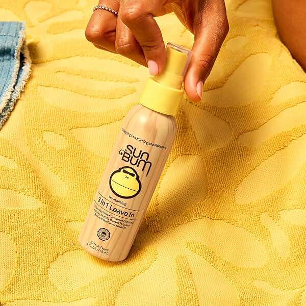 Sun Bum Revitalizing 3 in 1 Leave In Conditioner - Anti Frizz Detangler - Color Friendly with UV Protection - Enriched with Coconut Oil and Banana - 4 oz - Image 3