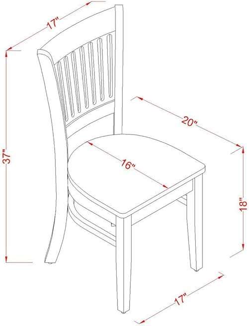 East West Furniture VAC-OAK-W Vancouver Kitchen Dining Chairs - Slat Back Wooden Seat Chairs, Set of 2, Oak - Image 3