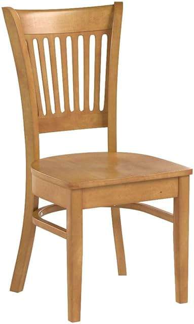 East West Furniture VAC-OAK-W Vancouver Kitchen Dining Chairs - Slat Back Wooden Seat Chairs, Set of 2, Oak - Image 4
