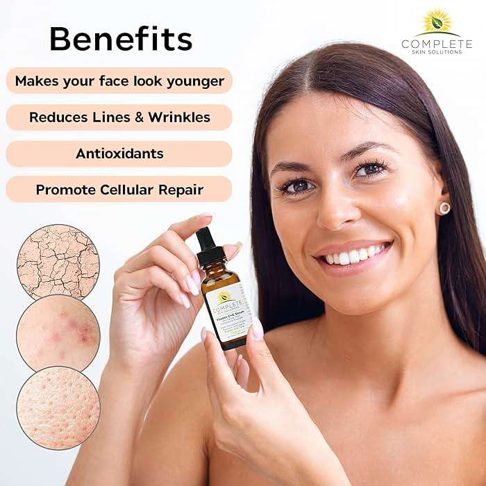 Complete Skin Solutions Natural Vitamin C E Serum with Ferulic Acid 1 oz | Hyaluronic Acid - Image 5