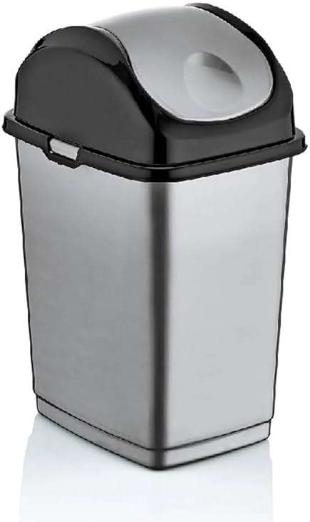 Superio Mini Desktop Trash Can with Swing Top Lid Portable Plastic Garbage Can for Countertop, Desktop, Make up Vanity, Bathroom, Car, Under Sink, Dorm, Compact Waste Bin 5 L, 1.25 Gal. (White) - Image 5