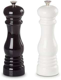 Le Creuset Salt and Pepper Mill Set, 8" x 2 1/2" each, Black & White - Image 4
