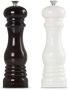 Le Creuset Salt and Pepper Mill Set, 8" x 2 1/2" each, Black & White - Image 5