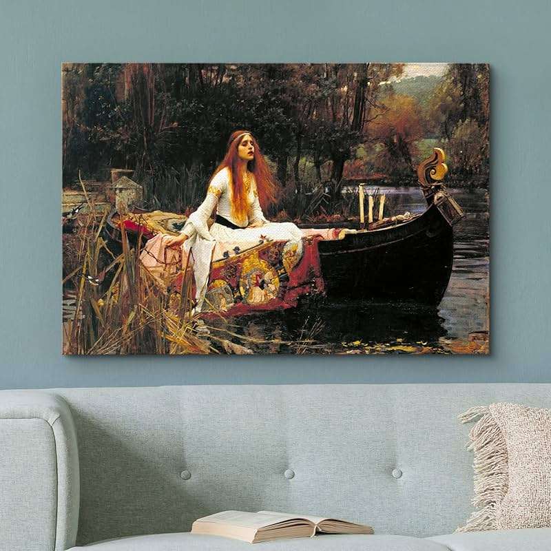 wall26 The Lady of Shalott by John William Waterhouse Famous Fine Art Reproduction World Famous Painting Replica on ped Print Wood - Canvas Art Wall Art - 24" x 36" - Image 2
