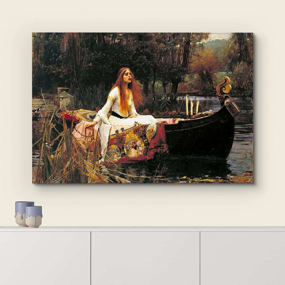 wall26 The Lady of Shalott by John William Waterhouse Famous Fine Art Reproduction World Famous Painting Replica on ped Print Wood - Canvas Art Wall Art - 24" x 36" - Image 3