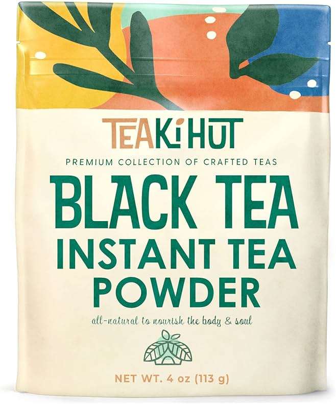 Instant Black Tea Extract Powder, Unsweetened Iced Tea Extract Powder from Real Black Tea Leaves for Hot or Cold Drinks, Instant Black Tea Mix for Beverages, Smooth Mixing, Zero Additives, Non-GMO, 113g , 226 Servings - Image 1