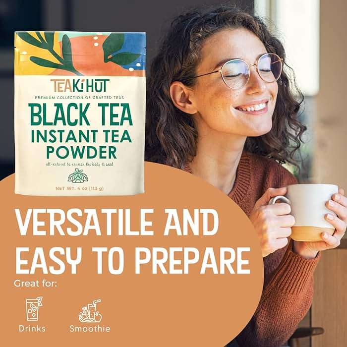 Instant Black Tea Extract Powder, Unsweetened Iced Tea Extract Powder from Real Black Tea Leaves for Hot or Cold Drinks, Instant Black Tea Mix for Beverages, Smooth Mixing, Zero Additives, Non-GMO, 113g , 226 Servings - Image 4