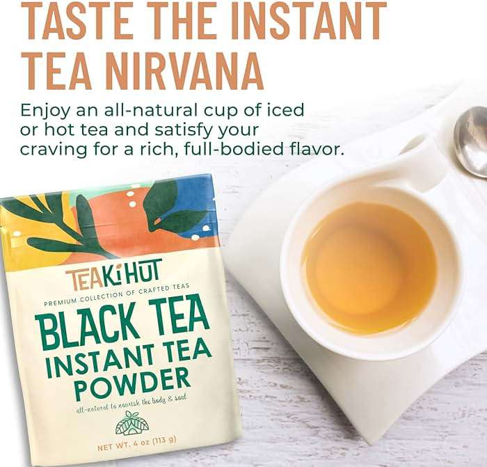 Instant Black Tea Extract Powder, Unsweetened Iced Tea Extract Powder from Real Black Tea Leaves for Hot or Cold Drinks, Instant Black Tea Mix for Beverages, Smooth Mixing, Zero Additives, Non-GMO, 113g , 226 Servings - Image 6