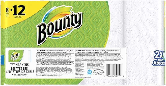 Bounty Select-A-Size Paper Towels, White, Giant Roll, 8 Rolls (Pack of 1) - Image 2