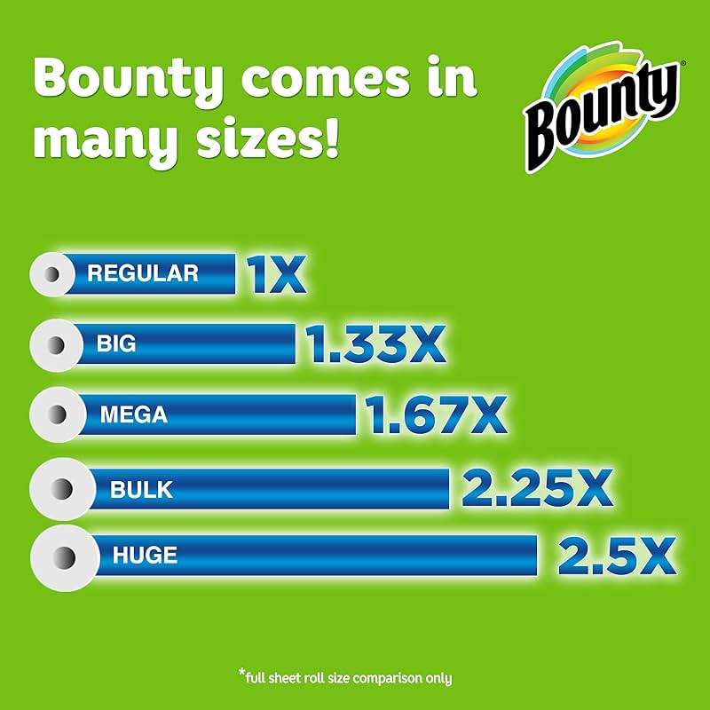 Bounty Select-A-Size Paper Towels, White, Giant Roll, 8 Rolls (Pack of 1) - Image 5