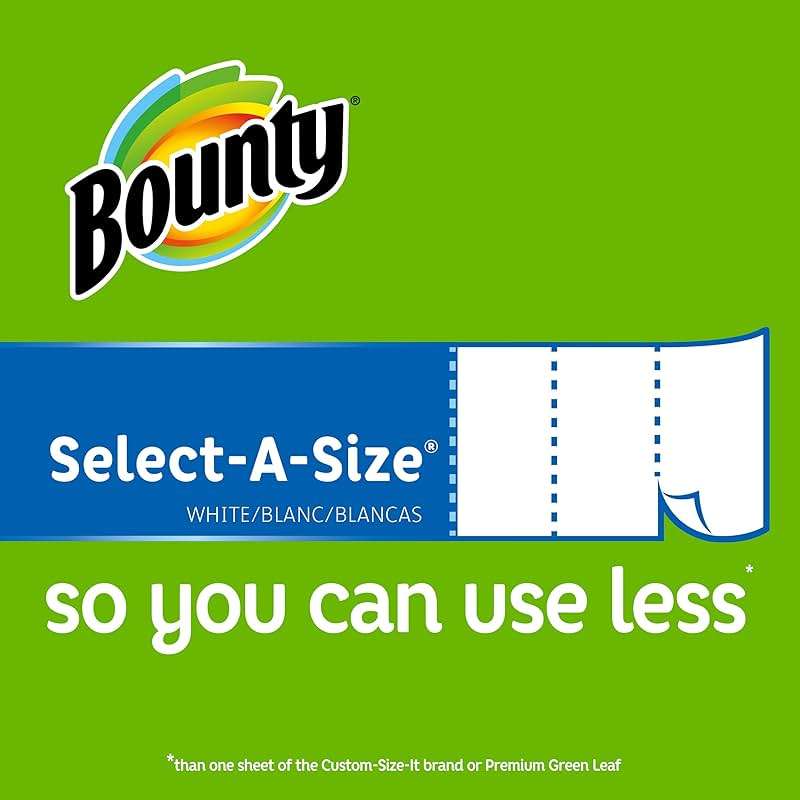 Bounty Select-A-Size Paper Towels, White, Giant Roll, 8 Rolls (Pack of 1) - Image 8