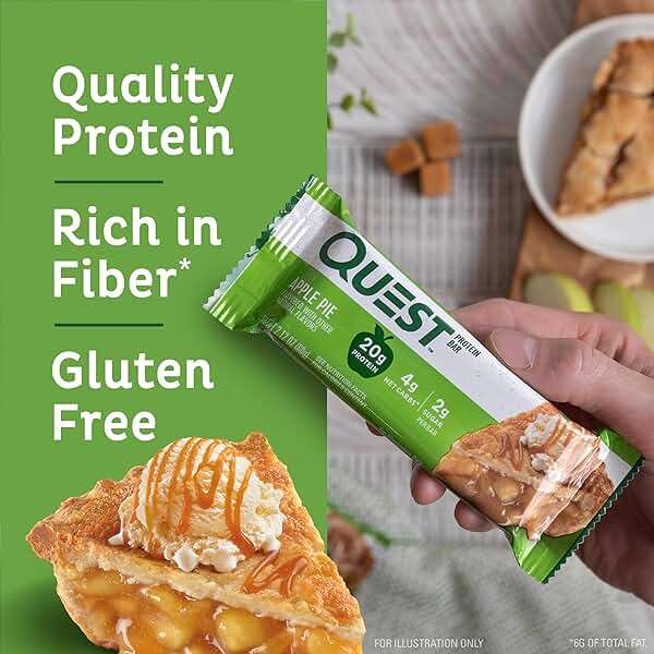 Quest Nutrition Apple Pie Protein Bar, 20g Protein, 4g Net Carbs, 2g Sugar, Gluten Free, Keto Friendly, 12 Count - Image 5