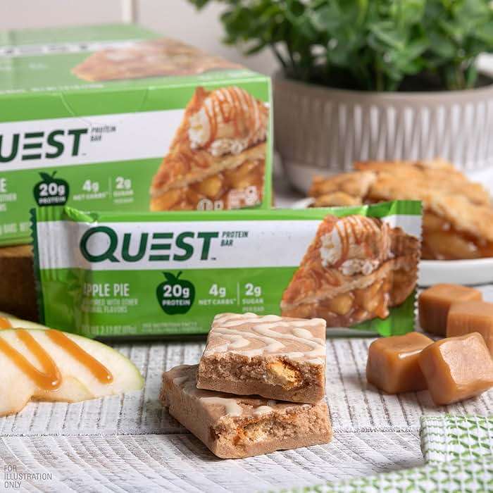 Quest Nutrition Apple Pie Protein Bar, 20g Protein, 4g Net Carbs, 2g Sugar, Gluten Free, Keto Friendly, 12 Count - Image 6