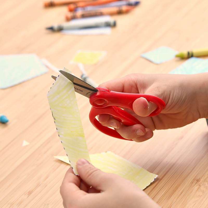 Fiskars 5" Pointed-Tip Scissors for Kids 4-7 (3-Pack) - Scissors for School or Crafting - Back to School Supplies - Red, Blue, Turquoise - Image 2
