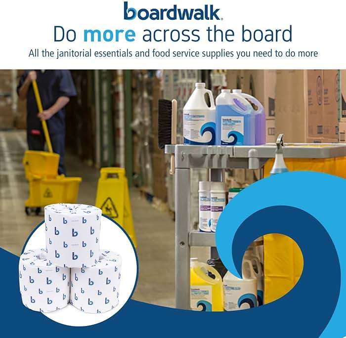 Boardwalk 2-Ply Bulk Toilet Paper Rolls for Professional and Commercial Use | 125 Feet Septic Safe Single Roll Toilet Paper Rolls | 500 White 4.5" x 3" Sheets per Roll | 96 Count per Box - Image 7