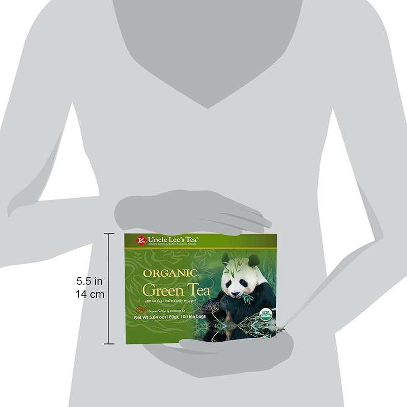 Uncle Lee's Organic Green Tea Bags 2-Pack, 106-Count Super Packs – Bright & Refreshing, Lightly Caffeinated Bulk Tea for Home, Office, Camping - Image 7