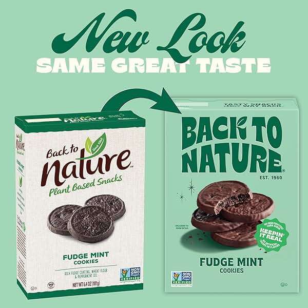 Back to Nature Fudge Mint Cookies, Plant-Based, Non-GMO, Made with Wheat Flour, Snack Happy, 5.5 oz Box - Image 6