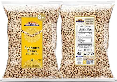 Rani Garbanzo Beans (Kabuli Chana) 128oz (8lbs) 3.63kg Bulk ~ All Natural | Vegan | Gluten Friendly | NON-GMO | Kosher | Indian Origin - Image 2