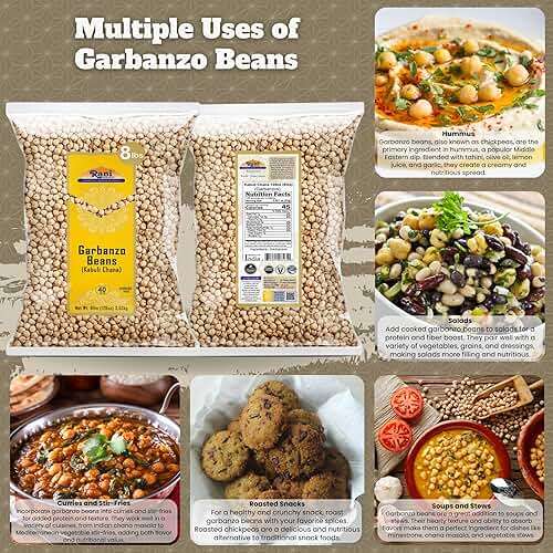 Rani Garbanzo Beans (Kabuli Chana) 128oz (8lbs) 3.63kg Bulk ~ All Natural | Vegan | Gluten Friendly | NON-GMO | Kosher | Indian Origin - Image 3
