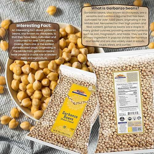 Rani Garbanzo Beans (Kabuli Chana) 128oz (8lbs) 3.63kg Bulk ~ All Natural | Vegan | Gluten Friendly | NON-GMO | Kosher | Indian Origin - Image 4