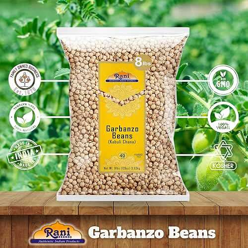 Rani Garbanzo Beans (Kabuli Chana) 128oz (8lbs) 3.63kg Bulk ~ All Natural | Vegan | Gluten Friendly | NON-GMO | Kosher | Indian Origin - Image 5