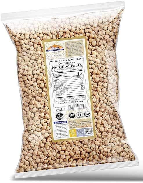 Rani Garbanzo Beans (Kabuli Chana) 128oz (8lbs) 3.63kg Bulk ~ All Natural | Vegan | Gluten Friendly | NON-GMO | Kosher | Indian Origin - Image 7