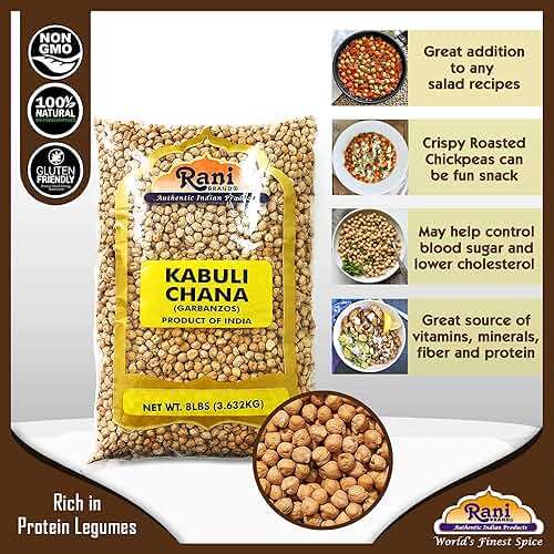 Rani Garbanzo Beans (Kabuli Chana) 128oz (8lbs) 3.63kg Bulk ~ All Natural | Vegan | Gluten Friendly | NON-GMO | Kosher | Indian Origin - Image 9