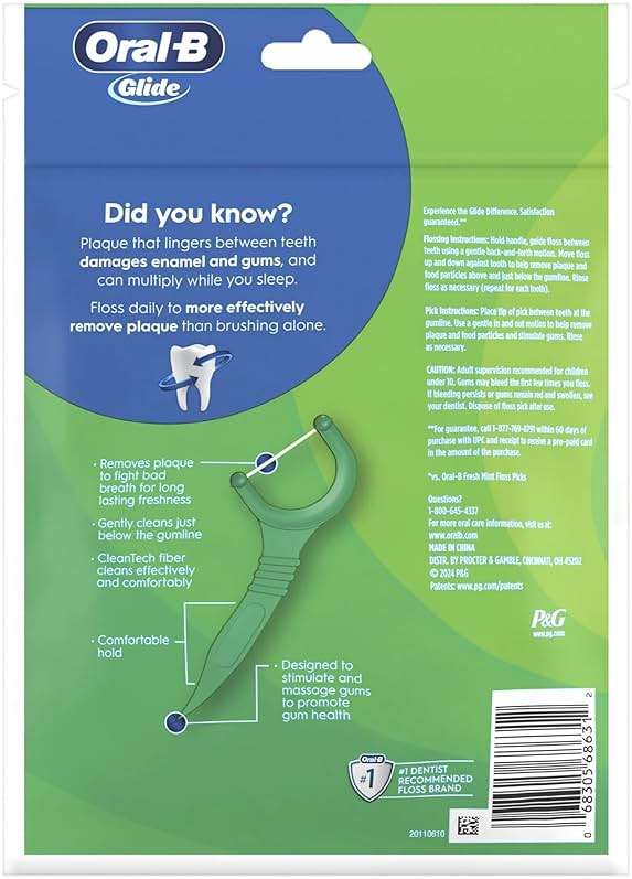 Oral-B Glide Complete Floss Picks, Dental Floss Picks, Scope Outlast, 75-ct, Toothpicks Floss Picks - Image 7