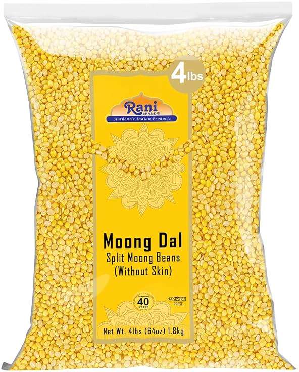 Rani Moong Dal (Split Mung Beans Without Skin) Lentils Indian 64oz (4lbs) 1.81kg Bulk ~ All Natural | Gluten Friendly | Non-GMO | Kosher | Vegan | Indian Origin - Image 1