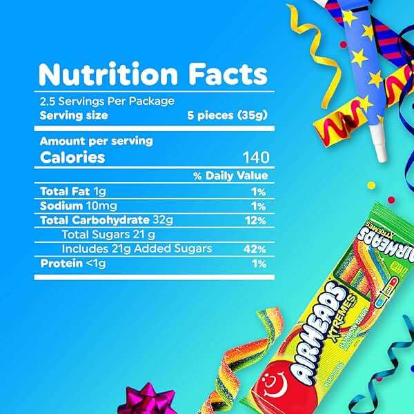 Airheads Xtremes Belts Candy, Chewy Candy Package, Rainbow Berry Fruit Flavor Artificially Flavored, 3 Ounces (12-Pack) - Image 2