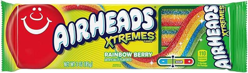 Airheads Xtremes Belts Candy, Chewy Candy Package, Rainbow Berry Fruit Flavor Artificially Flavored, 3 Ounces (12-Pack) - Image 3
