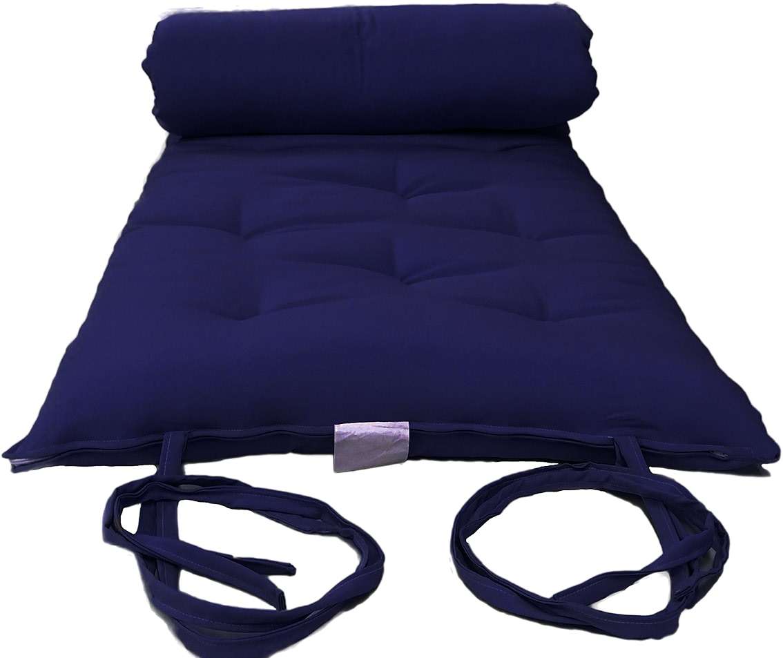 D&D Futon Furniture Queen Size Navy Traditional Japanese Floor Mattresses, Foldable Cushion Mats, Yoga, Meditation 80 x 60 x 3 - Image 1