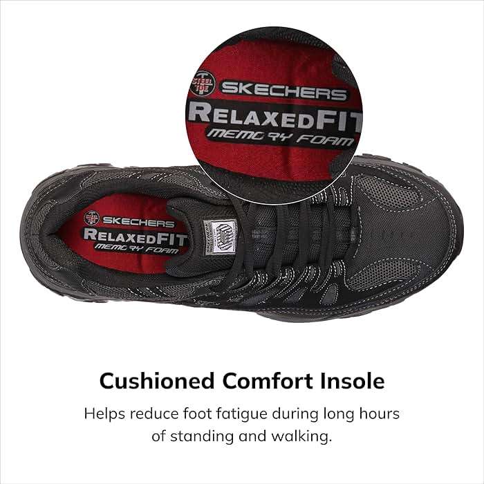 Skechers Men's Cankton Steel Toe Construction Shoe - Electrical Hazard Rated, Memory Foam - Image 4