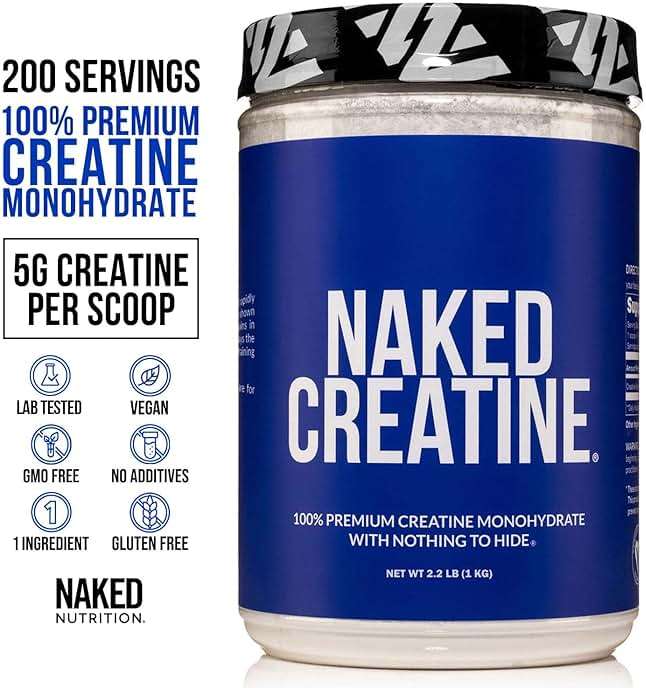 NAKED Pure Micronized Creatine Monohydrate – 200 Servings, 1,000g Bulk – NSF Certified, Vegan, Non-GMO, Gluten & Soy Free - Muscle Building, Strength Training, Gym & Fitness Supplement - Image 2