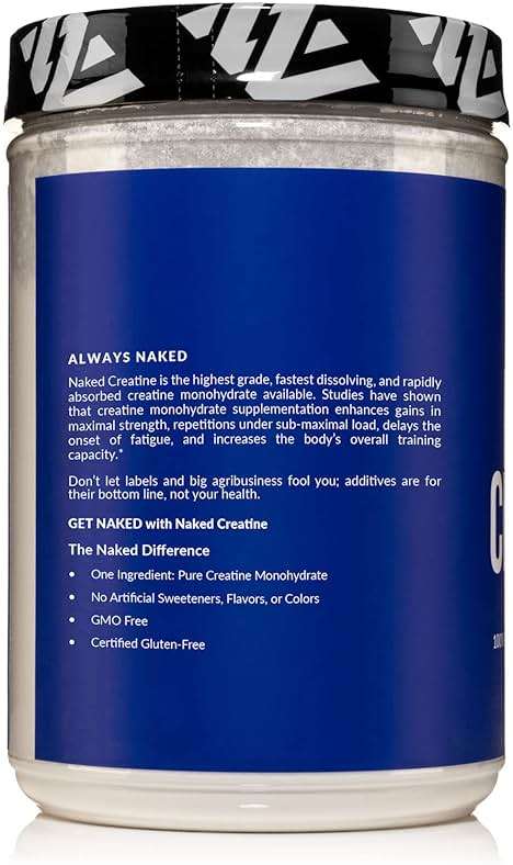 NAKED Pure Micronized Creatine Monohydrate – 200 Servings, 1,000g Bulk – NSF Certified, Vegan, Non-GMO, Gluten & Soy Free - Muscle Building, Strength Training, Gym & Fitness Supplement - Image 4