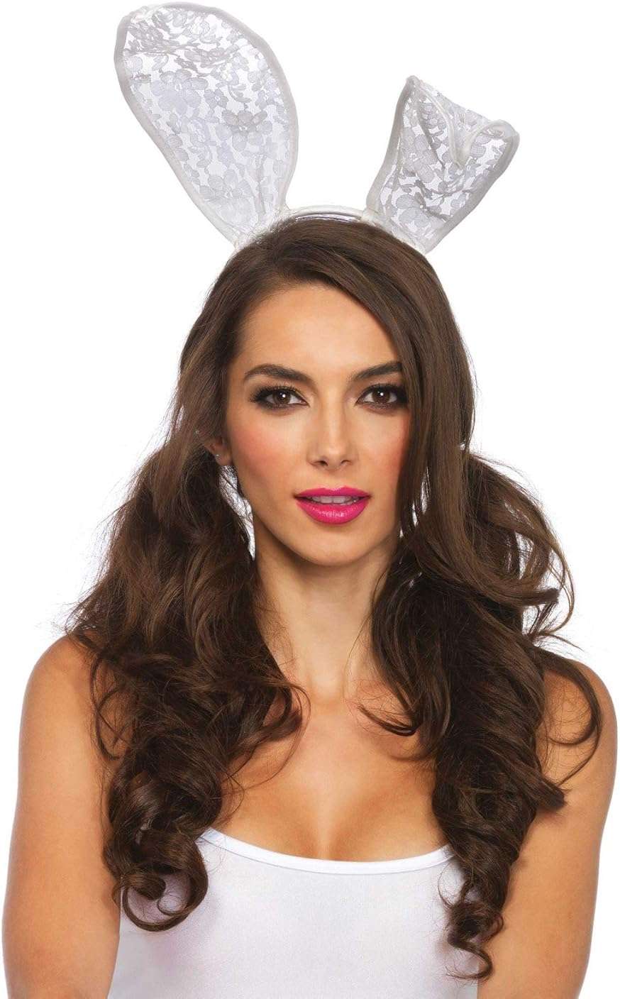 Leg Avenue Women's Bendable Bunny Rabbit Ears Headband, White, One Size - Image 1