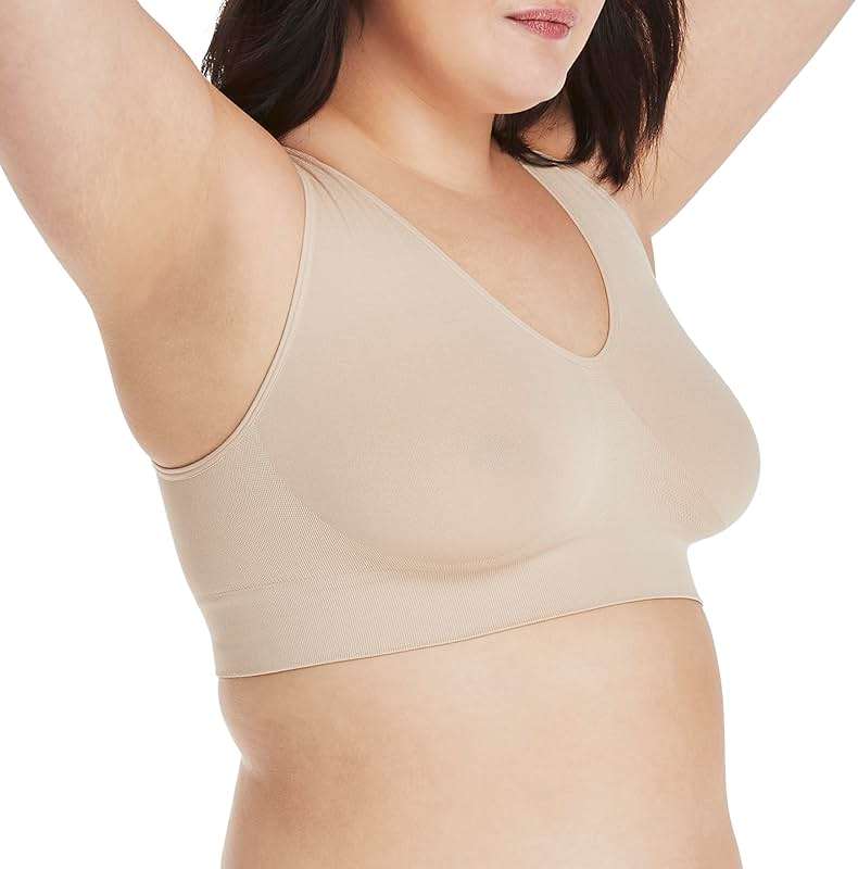 Hanes Women's Cozy Wireless Bra, Full-Coverage Pullover Bra, Seamless T-Shirt Bra - Image 3