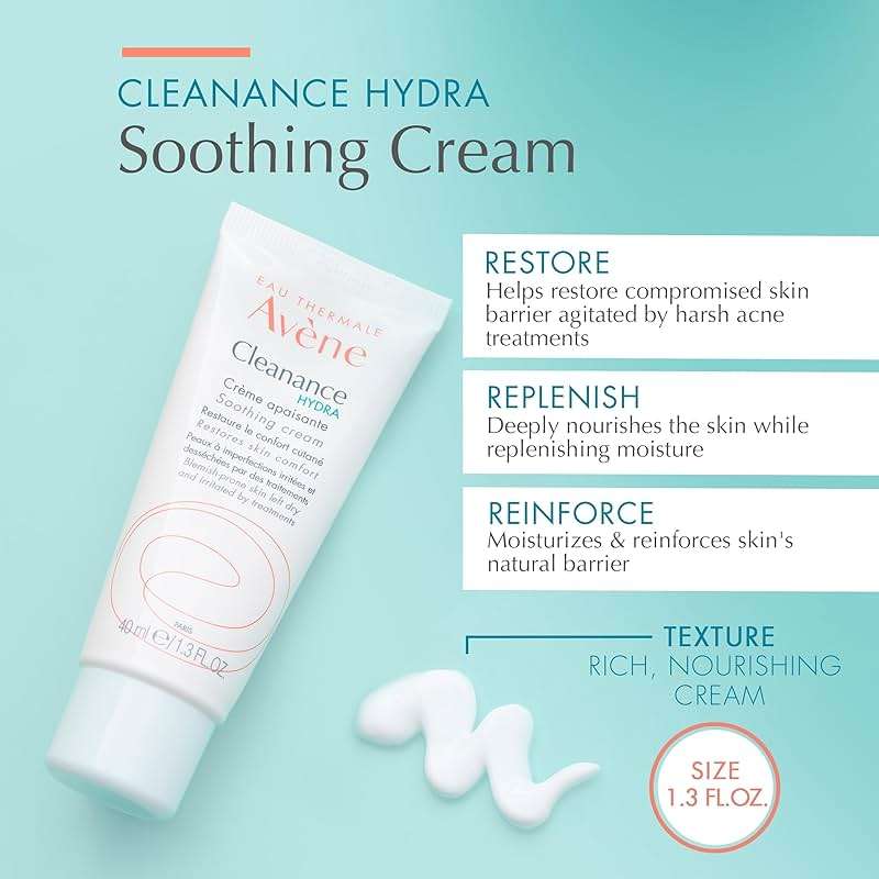 Avène Cleanance HYDRA Soothing Cream, Rich Moisturizer, Adjunctive Care for Drying Acne Treatments, 1.3 Oz - Image 2