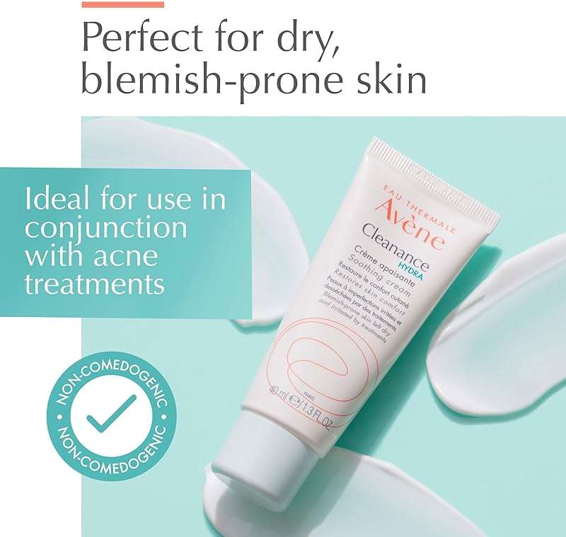 Avène Cleanance HYDRA Soothing Cream, Rich Moisturizer, Adjunctive Care for Drying Acne Treatments, 1.3 Oz - Image 3