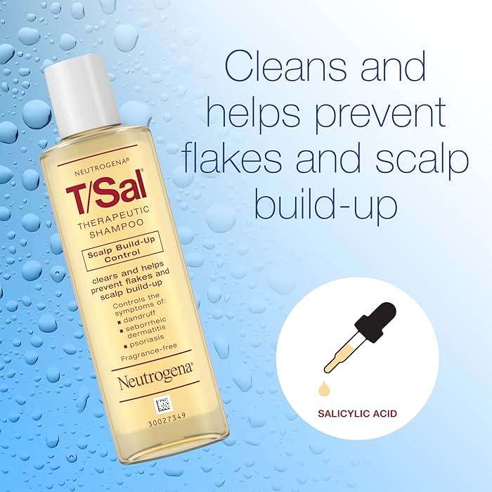 Neutrogena T/Sal Therapeutic Dandruff Shampoo, Scalp Build-Up Control, 3% Salicylic Acid,Psoriasis Treatment, Seborrheic Dermatitis Shampoo, Clears Flakes, Fragrance Free, 4.5 fl oz - Image 4