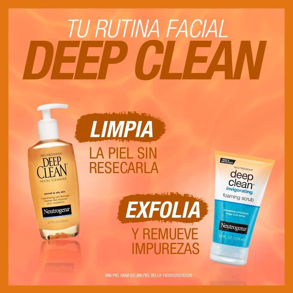 Neutrogena Deep Clean Daily Facial Cleanser with Beta Hydroxy Acid for Normal to Oily Skin, Alcohol-Free, Oil-Free & Non-Comedogenic, 6.7 fl. oz - Image 7