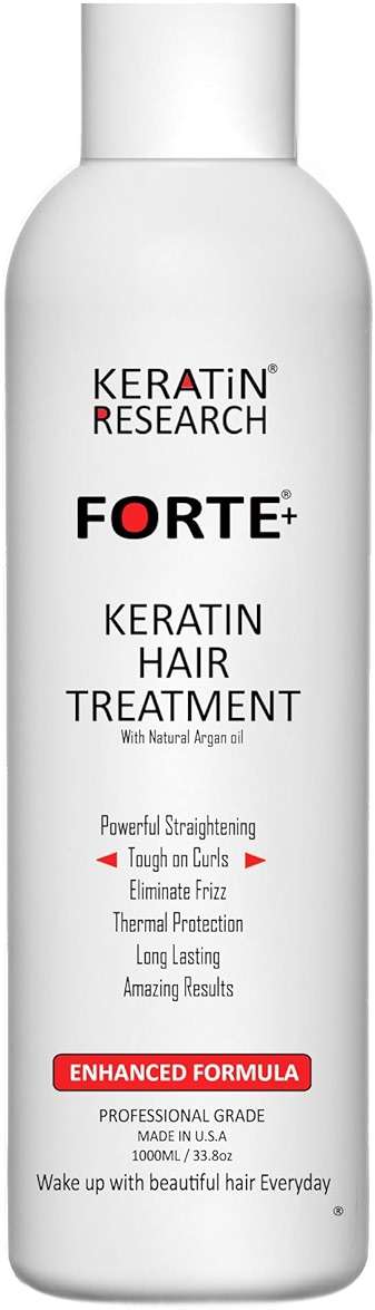 Keratin Research Keratin Brazilian Keratin Hair Blowout Treatment Extra Strength, 120ml, for Curly Hair, Enhanced Formula with Moroccan Argan Oil and Queratina Brasilera Tratamiento Forte - Image 1
