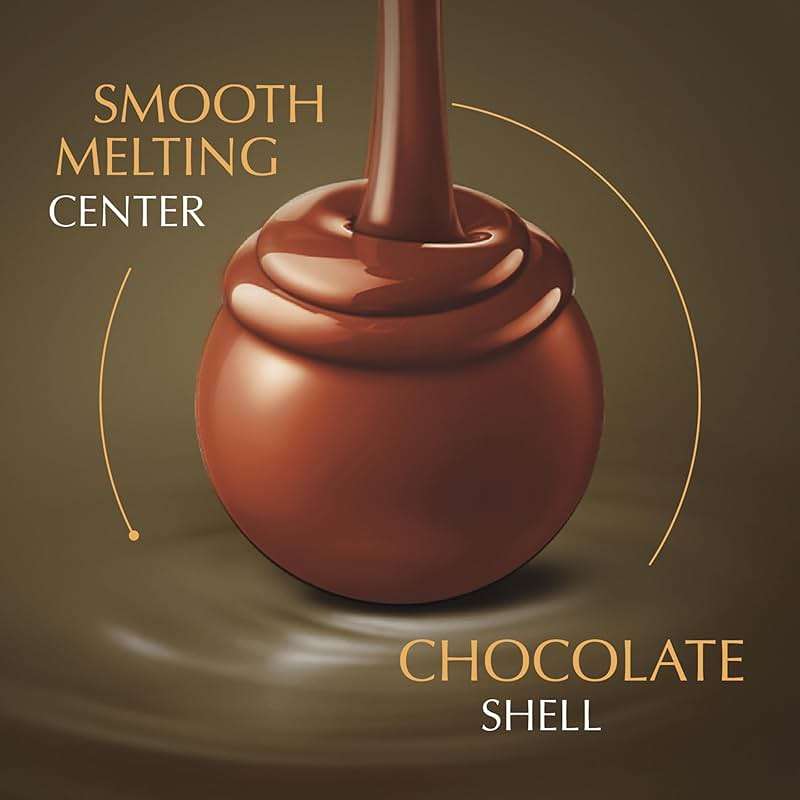Lindt LINDOR Assorted Chocolate Candy Truffles, Chocolate with Smooth, Melting Truffle Center, 15.2 oz. Bag - Image 3