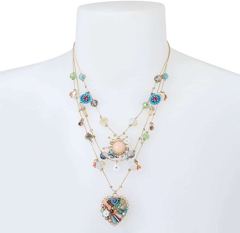 Betsey Johnson Womens Butterfly Charms Layered Necklace - Image 2
