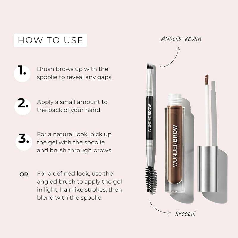WUNDERBROW Eyebrow Gel, Waterproof, Smudgeproof, Long Lasting, Shade: Black/Brown, Vegan and Cruelty-Free - Image 4