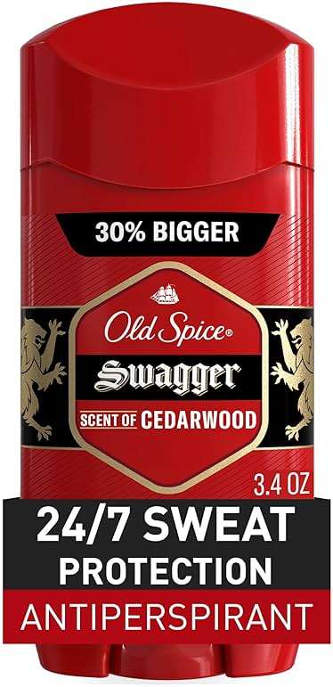 Old Spice Antiperspirant Deodorant for Men, 24/7 Sweat & Odor Protection, 24/7 Lasting Freshness, Invisible Solid, Swagger with Cedarwood Scent, 3.4 oz - Image 1