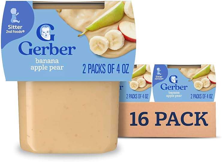 Gerber 2nd Foods Bananas with Apples & Pears, 4 Ounce Tubs, 2 Count (Pack of 8) - Image 1