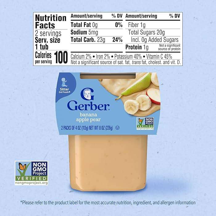 Gerber 2nd Foods Bananas with Apples & Pears, 4 Ounce Tubs, 2 Count (Pack of 8) - Image 2