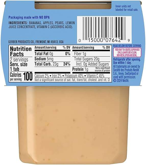 Gerber 2nd Foods Bananas with Apples & Pears, 4 Ounce Tubs, 2 Count (Pack of 8) - Image 9